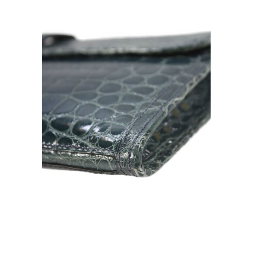Hermes Womens Bleu Izmir Crocodilus Niloticus Jige Elan Clutch Handbag - Picture 8 of 10